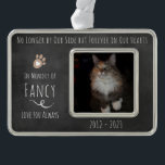 OForever in Our Hearts Chalkboard Photo Christmas Ornament<br><div class="desc">All text is adjustable. Photo ornament. No longer by our side but forever in our hearts memorial remembrance photo ornament. Chalkboard background design.</div>