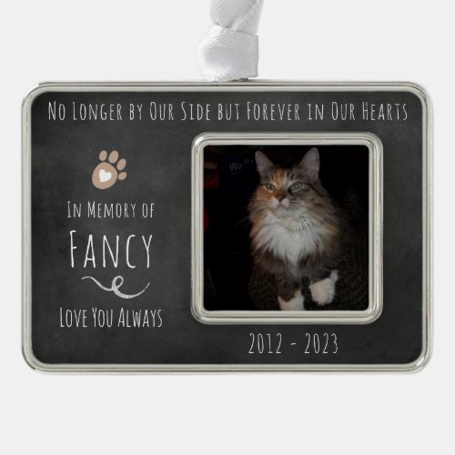 OForever in Our Hearts Chalkboard Photo Christmas Ornament