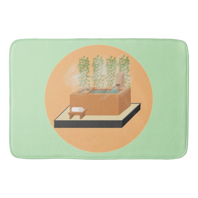 Ofuro Zen Bathtub with Bamboo Bath Mat (Front)