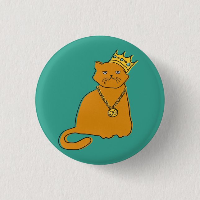 OG Cat King Pinback Button (Front)