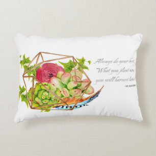 Og Mandino Quote Succulents Decorative Pillow