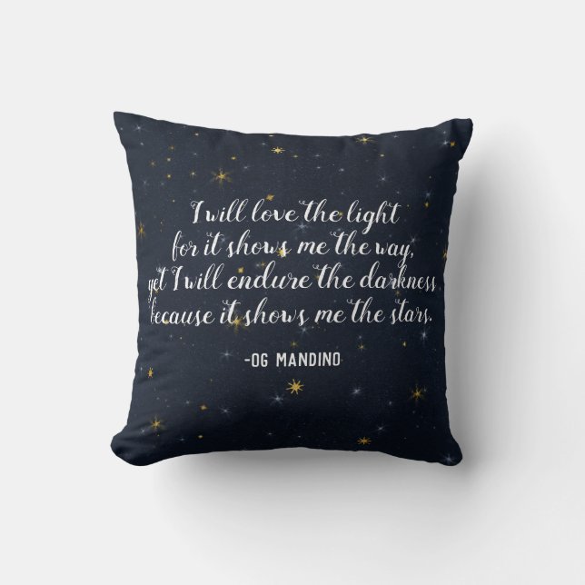 Og Mandino Stars Quote Celestial Throw Pillow (Front)