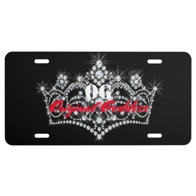 OG Original Goddess Diamonds License Plate (Front)