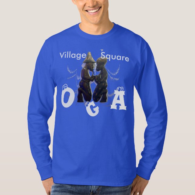 Oga Village Ibo Nigerian square Men African Print T-Shirt (Front)