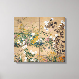 Ogata Korin Flowering Plants in Autumn Canvas Print