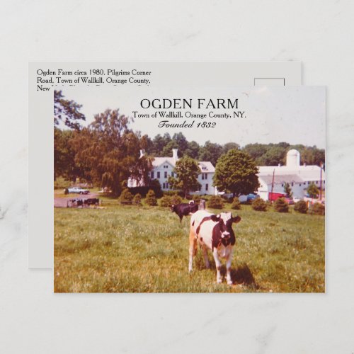 Ogden Farm Town of Wallkill Orange County NY 1980 Postcard