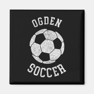 Ogden Soccer Retro Distressed 90's Vintage Magnet