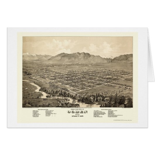 Ogden, UT Panoramic Map - 1875 Cards (Front Horizontal)