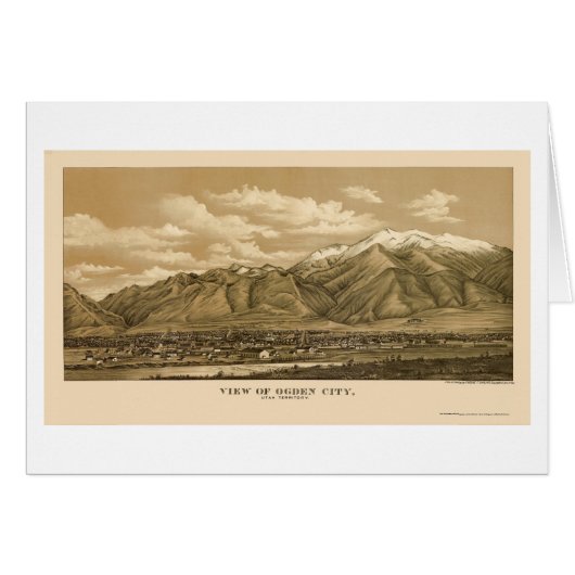 Ogden, UT Panoramic Map - 1889 Cards (Front Horizontal)