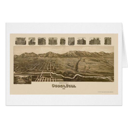 Ogden, UT Panoramic Map - 1890 Cards (Front Horizontal)