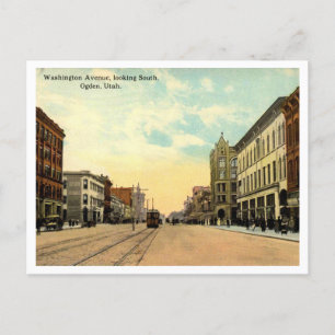 Ogden UT Washington St View 1916 Vintage Postcard