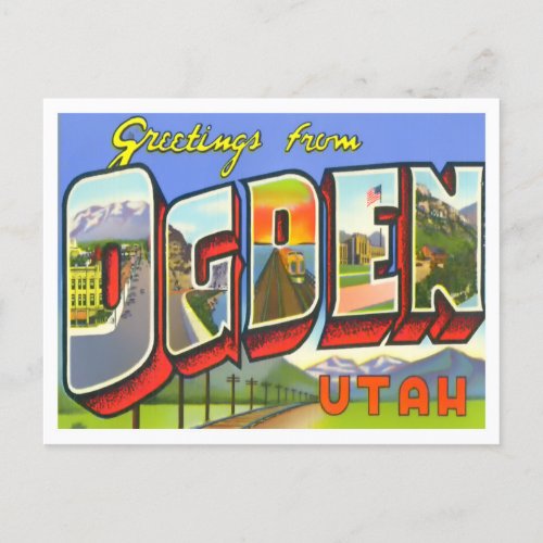 Ogden Utah Big Letters Postcard