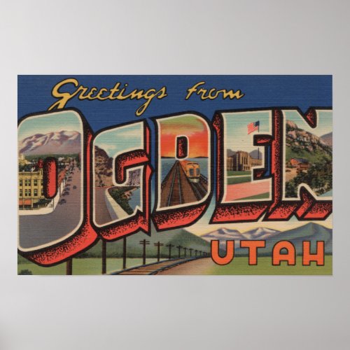 Ogden Utah Railroad _ Large Letter Scenes Poster