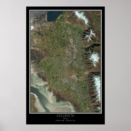 Ogden Utah Satellite Poster Map