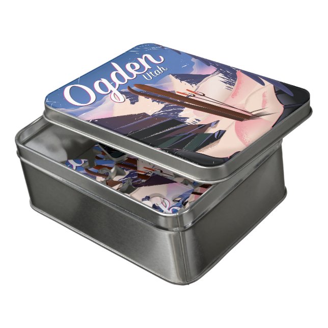 ogden, Utah Ski poster Jigsaw Puzzle (Lid Open)