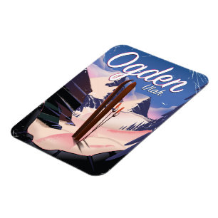 ogden, Utah Ski poster Magnet
