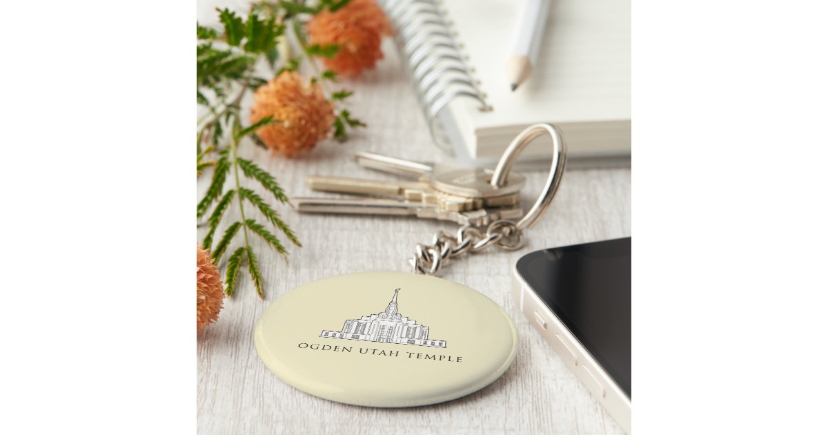 Ogden Utah Temple. keychain Zazzle