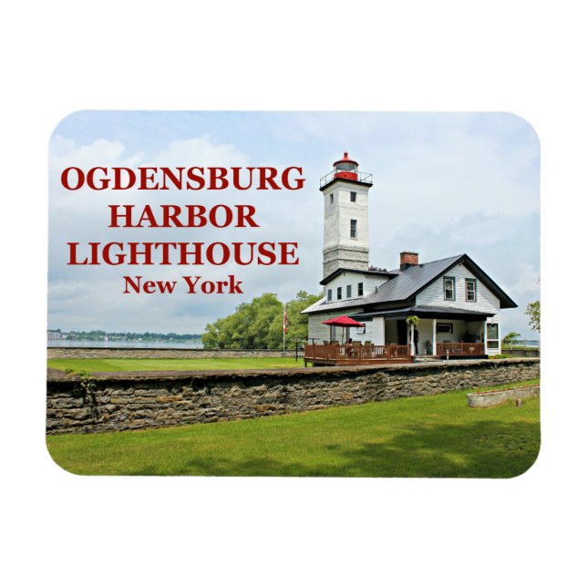 Ogdensburg Harbor Lighthouse, New York Magnet (Horizontal)