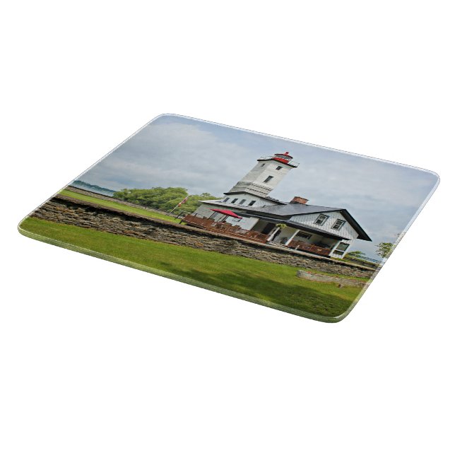 Ogdensburg Harbor Lighthouse NY Cutting Board (Corner)