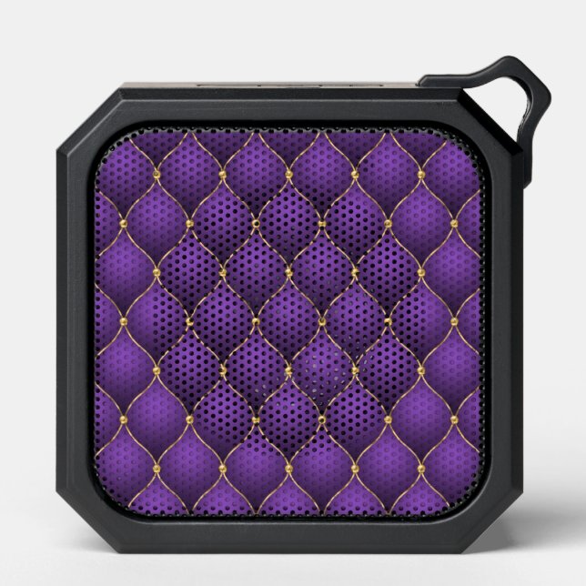 Ogee Gold Diamond Tufted Purple Bluetooth Speaker (Front)