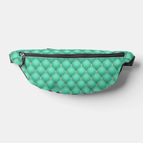 Ogee Gold Diamonds Tufted Turquoise Fanny Pack