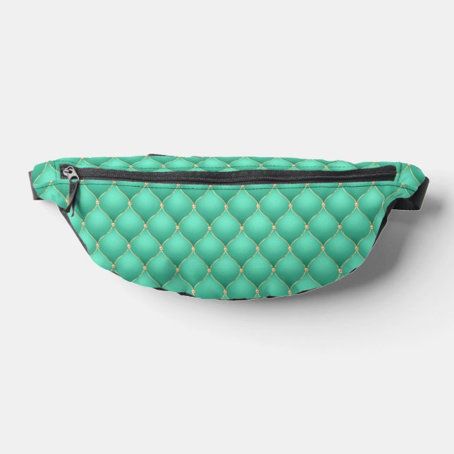 Ogee Gold Diamonds Tufted Turquoise Fanny Pack (Lay Down)