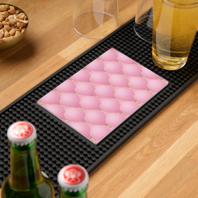 Ogee Light Pink Gold Diamond Tufted Bar Mat (Insitu (Bar 2))