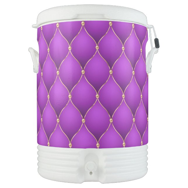 Ogee Tufted Purple Gold Beverage Cooler (Front)