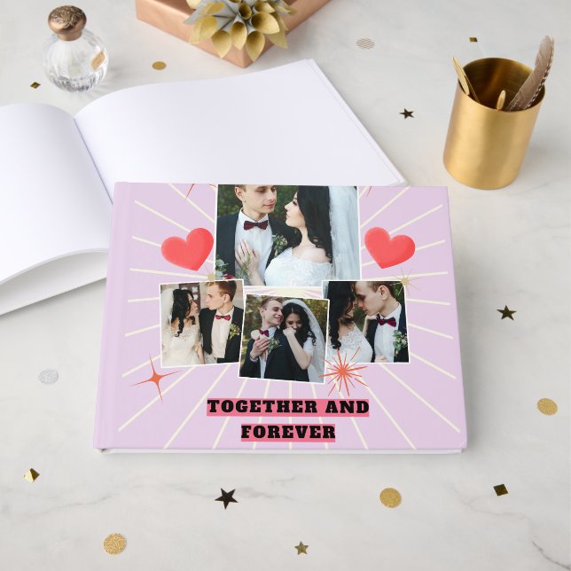 ogether and Forever Couple Collage Guest Book (Front Open)