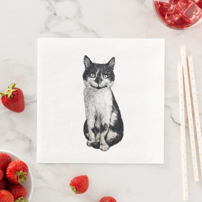 Ogie the cat paper dinner napkins (Insitu)