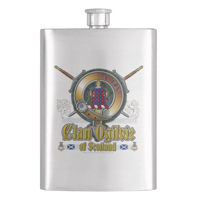 Ogilvie CLan Badge Flask (Front)