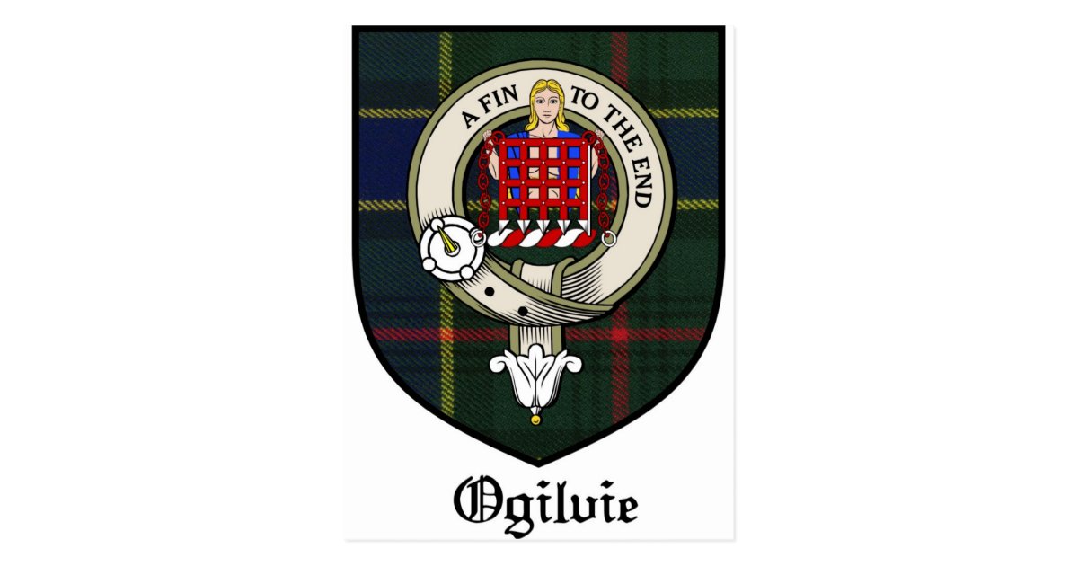 Ogilvie Clan Crest Badge Tartan Postcard