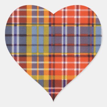 Ogilvie Clan Plaid Scottish Tartan Heart Sticker by TheTartanShop at Zazzle