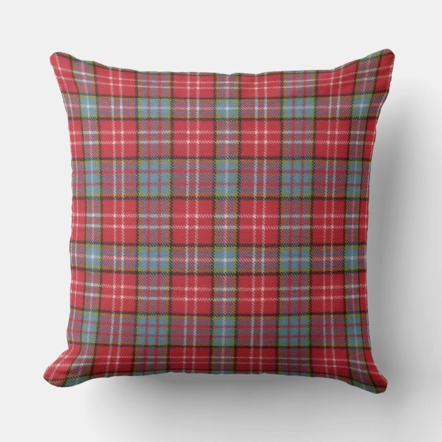 Ogilvie Old Rare Ancient Original Scottish Tartan Throw Pillow (Front)
