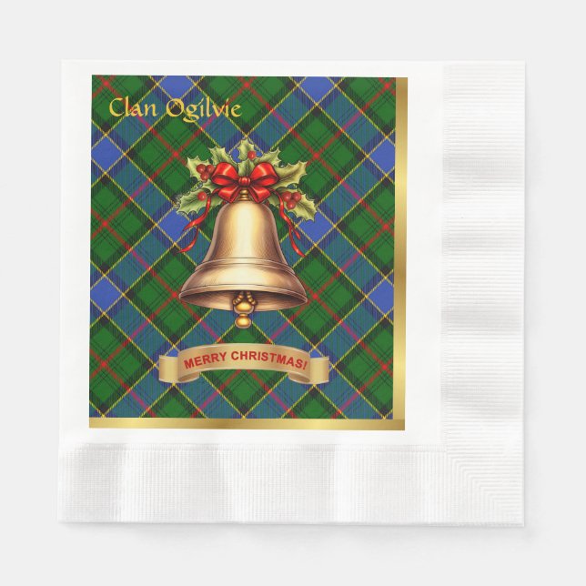 Ogilvie Personalized Tartan Christmas Napkins (Front)