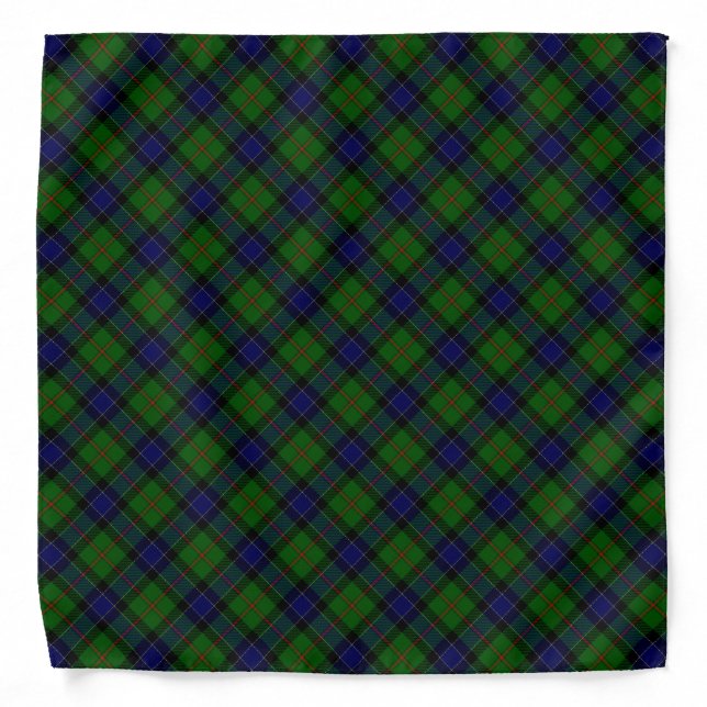 Ogilvie tartan blue green plaid bandana (Front)