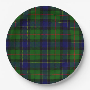 Ogilvie tartan blue green plaid paper plates