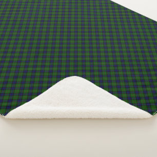 Ogilvie tartan blue green plaid sherpa blanket