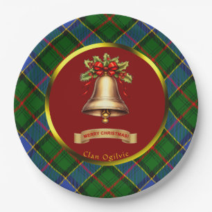 Ogilvie Tartan Personalized Christmas Paper Plates