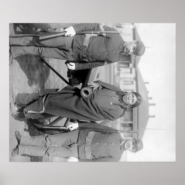 Oglala Indian Plenty Horses with 2 White Soldier Poster (Front)