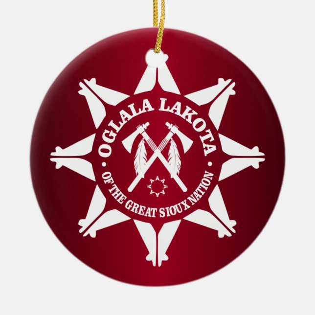Oglala Lakota Ceramic Ornament (Front)