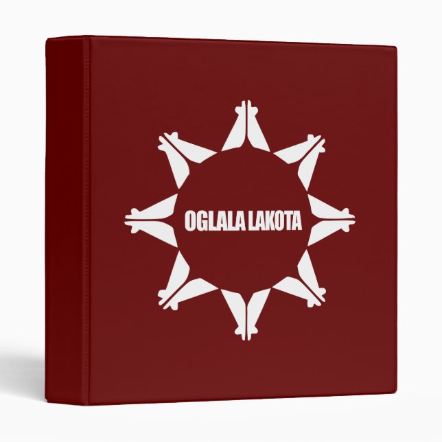 Oglala Lakota Flag 3 Ring Binder (Front/Spine)