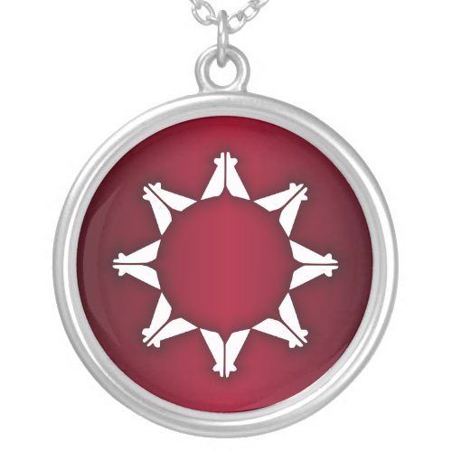Oglala Lakota Flag Silver Plated Necklace