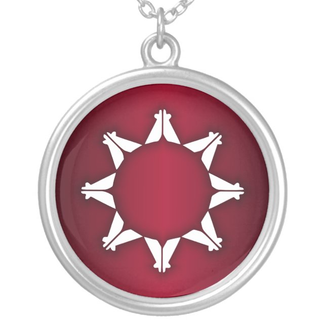 Oglala Lakota Flag Silver Plated Necklace (Front)