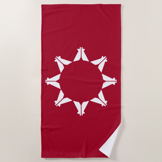 Oglala Lakota Sioux Flag Beach Towel (Front)