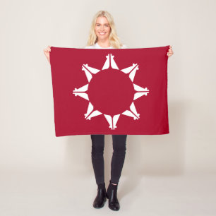 Oglala Lakota Sioux Flag Fleece Blanket