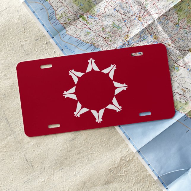 Oglala Lakota Sioux Flag License Plate (In Situ)