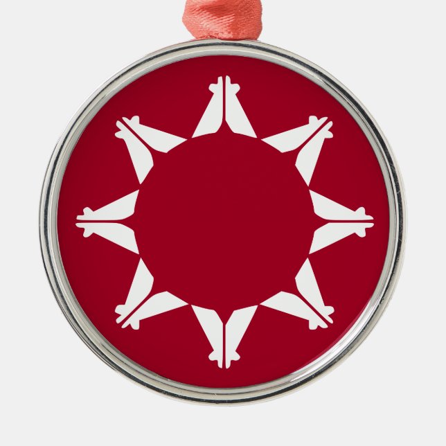 Oglala Lakota Sioux Flag Metal Ornament (Front)