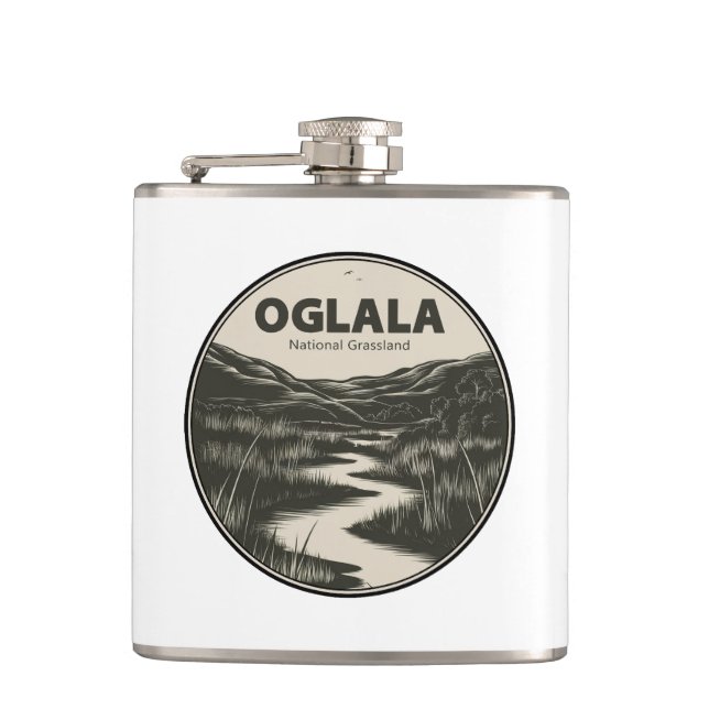 Oglala National Grassland Nebraska Stream Flask (Front)