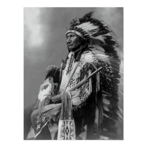 Oglala Sioux Chief Rocky Bear c 1899 Poster